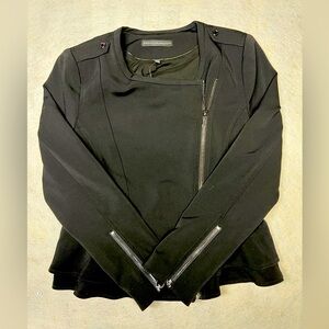 NWT White House Black Market Size 12 Black Essential Zip Moto‎ Jacket